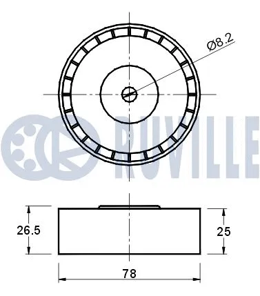 Deflection/Guide Pulley, V-ribbed belt