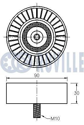 Deflection/Guide Pulley, V-ribbed belt