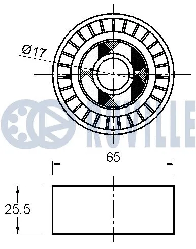 Deflection/Guide Pulley, V-ribbed belt