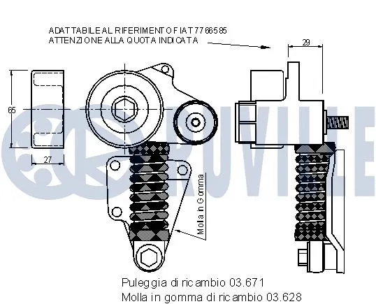 Belt Tensioner, V-ribbed belt
