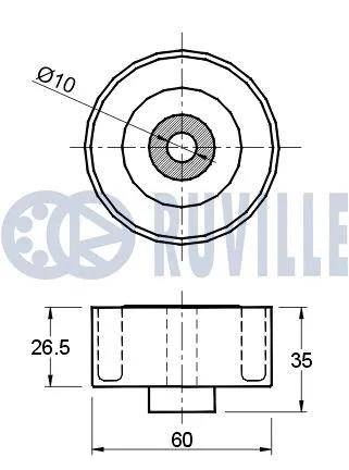 Deflection/Guide Pulley, V-ribbed belt
