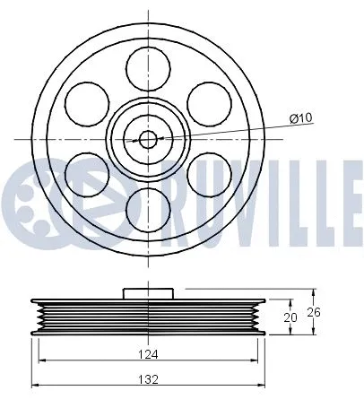 Deflection/Guide Pulley, V-ribbed belt