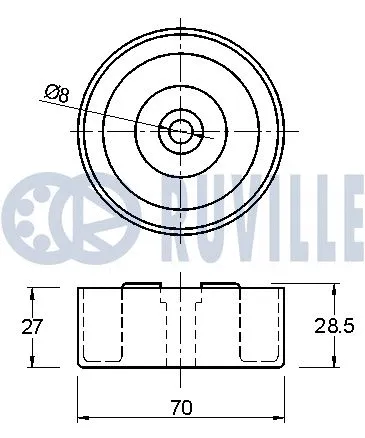 Deflection/Guide Pulley, V-ribbed belt