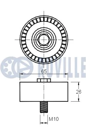 Deflection/Guide Pulley, V-ribbed belt