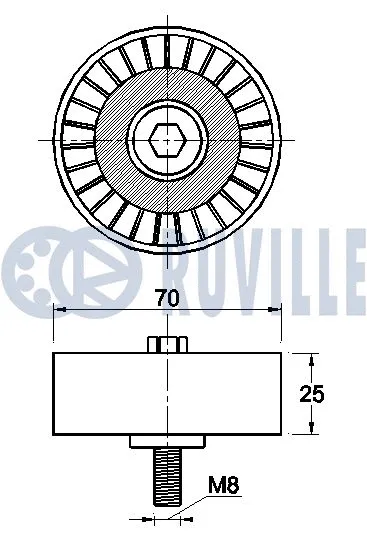Deflection/Guide Pulley, V-ribbed belt