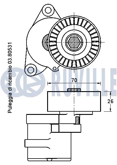 Belt Tensioner, V-ribbed belt