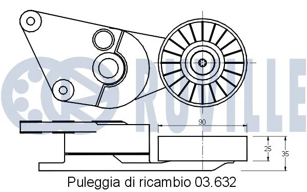 Belt Tensioner, V-ribbed belt