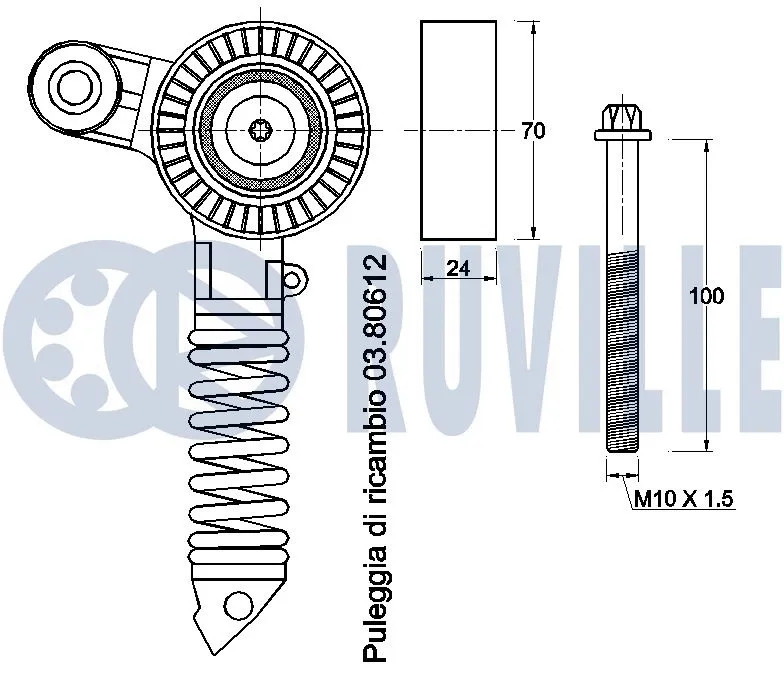 Belt Tensioner, V-ribbed belt