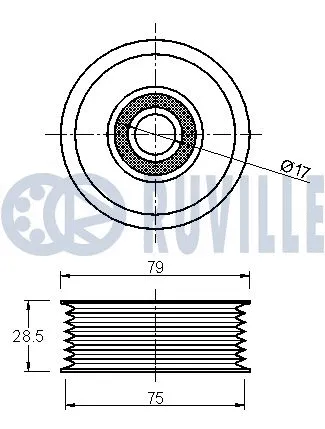 Deflection/Guide Pulley, V-ribbed belt