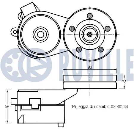 Belt Tensioner, V-ribbed belt