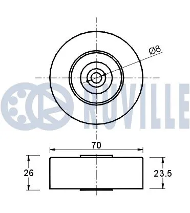 Deflection/Guide Pulley, V-ribbed belt
