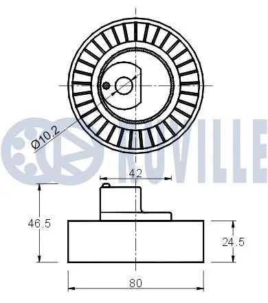 Deflection/Guide Pulley, V-ribbed belt