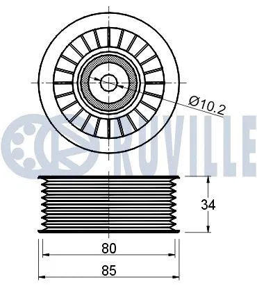 Deflection/Guide Pulley, V-ribbed belt