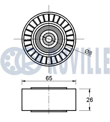 Deflection/Guide Pulley, V-ribbed belt