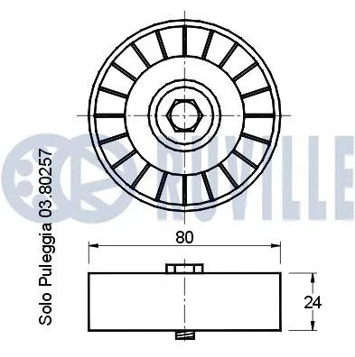 Deflection/Guide Pulley, V-ribbed belt
