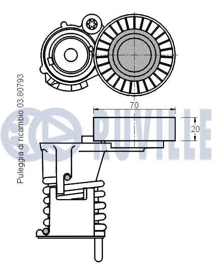 Belt Tensioner, V-ribbed belt