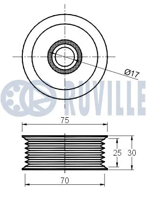 Deflection/Guide Pulley, V-ribbed belt