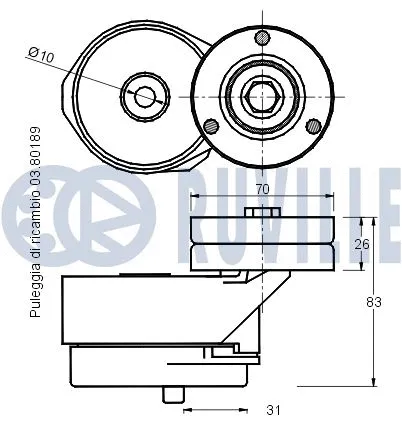 Belt Tensioner, V-ribbed belt