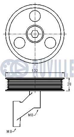 Deflection/Guide Pulley, V-ribbed belt