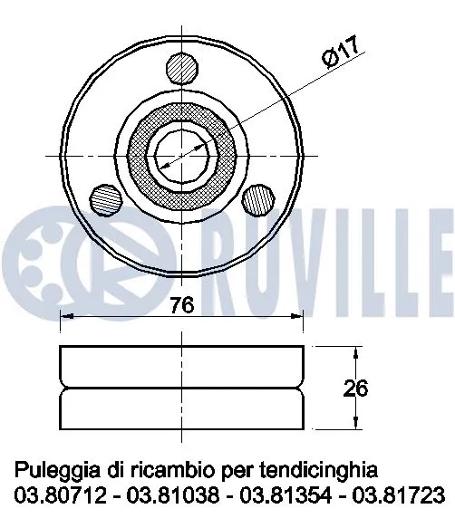 Deflection/Guide Pulley, V-ribbed belt