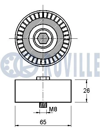 Deflection/Guide Pulley, V-ribbed belt