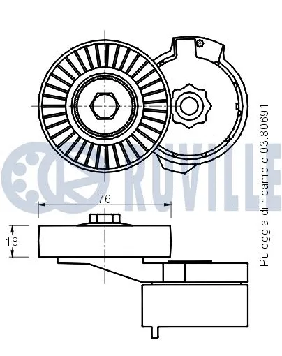 Belt Tensioner, V-ribbed belt