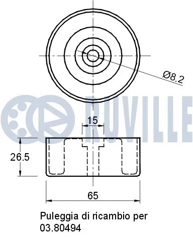 Deflection/Guide Pulley, V-ribbed belt
