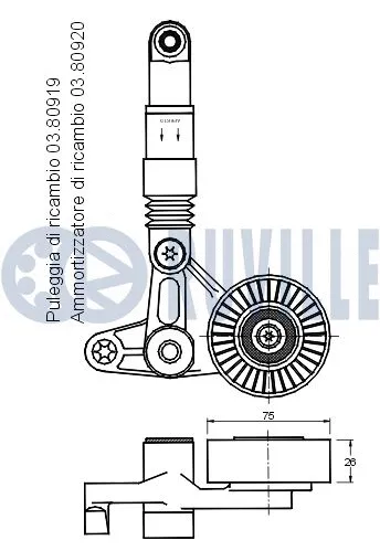 Belt Tensioner, V-ribbed belt