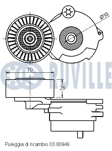 Belt Tensioner, V-ribbed belt