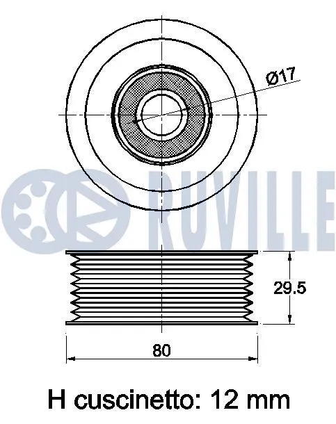 Deflection/Guide Pulley, V-ribbed belt