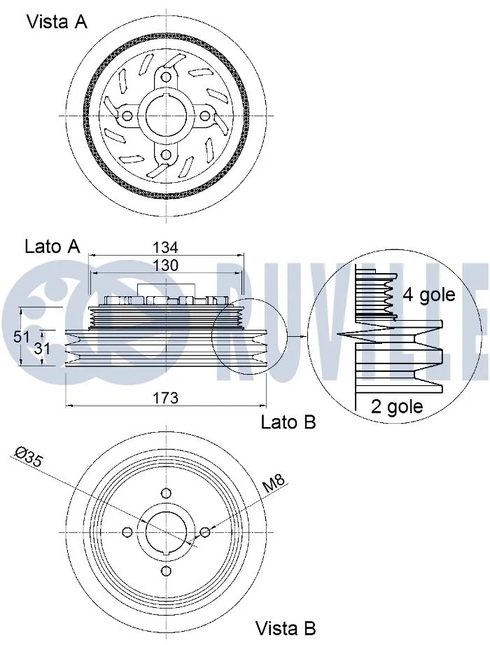 Belt Pulley, crankshaft