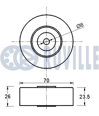 Deflection/Guide Pulley, V-ribbed belt