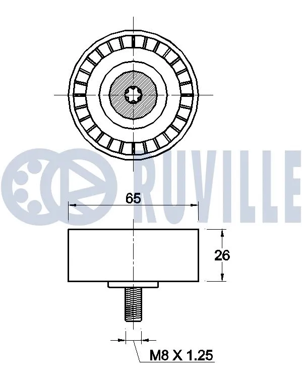 Deflection/Guide Pulley, V-ribbed belt