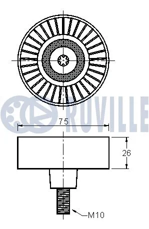 Deflection/Guide Pulley, V-ribbed belt