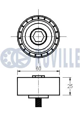 Deflection/Guide Pulley, V-ribbed belt