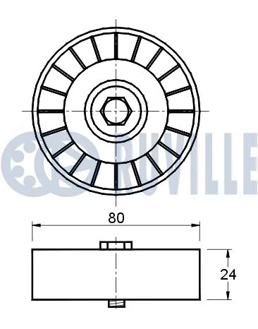 Deflection/Guide Pulley, V-ribbed belt