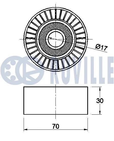 Deflection/Guide Pulley, V-ribbed belt