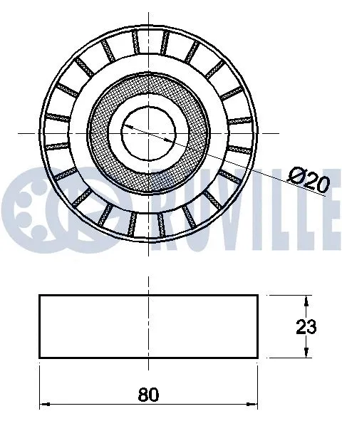 Deflection/Guide Pulley, V-ribbed belt