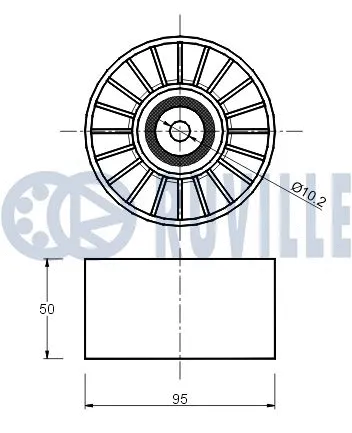 Deflection/Guide Pulley, V-ribbed belt