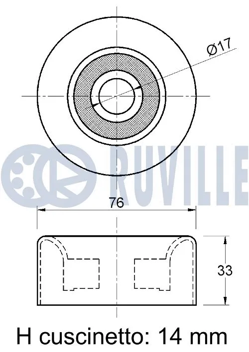 Deflection/Guide Pulley, V-ribbed belt