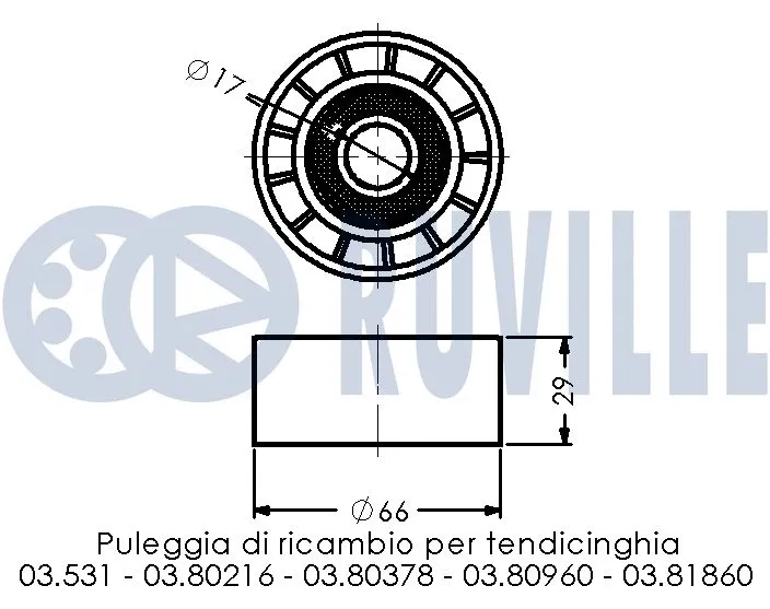 Deflection/Guide Pulley, V-ribbed belt