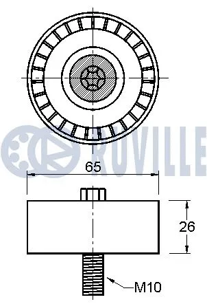 Deflection/Guide Pulley, V-ribbed belt