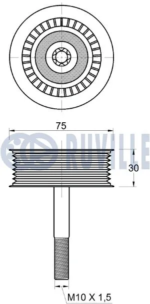 Deflection/Guide Pulley, V-ribbed belt