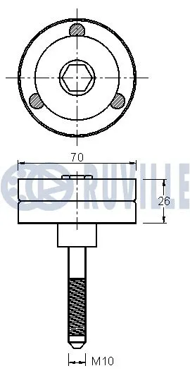 Deflection/Guide Pulley, V-ribbed belt