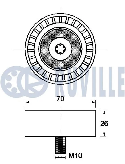 Deflection/Guide Pulley, V-ribbed belt