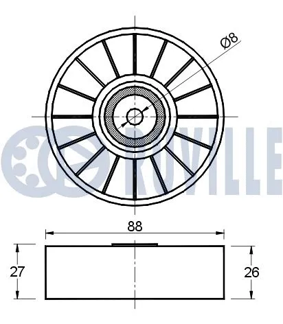 Deflection/Guide Pulley, V-ribbed belt