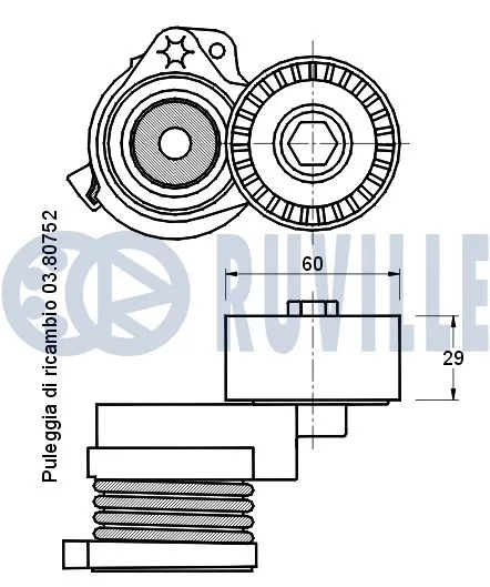 Belt Tensioner, V-ribbed belt