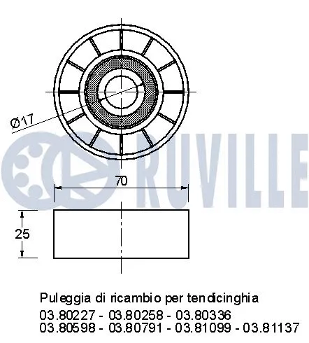 Deflection/Guide Pulley, V-ribbed belt