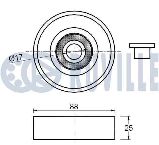 Deflection/Guide Pulley, V-ribbed belt