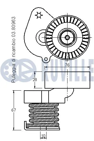 Belt Tensioner, V-ribbed belt